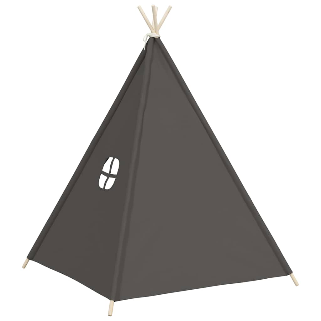 Kinder Tipi-Zelt mit Tasche Pfirsichhaut Grau 120x120x150 cm