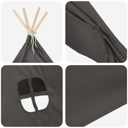 Kinder Tipi-Zelt mit Tasche Pfirsichhaut Grau 120x120x150 cm