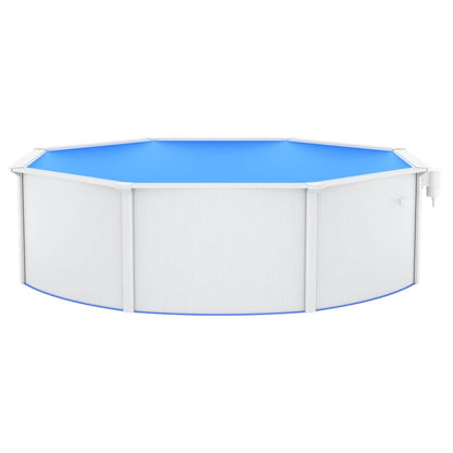 Pool mit Stahlwand Rund 460x120 cm Weiß