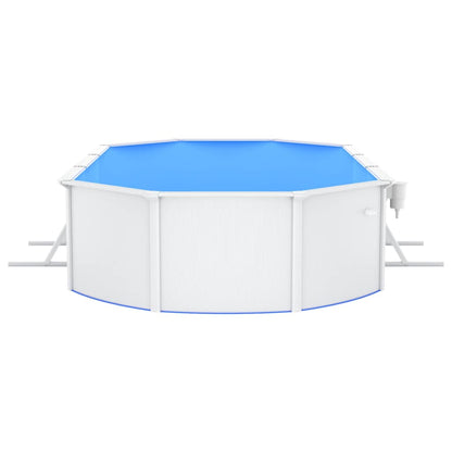 Stahlwand-Pool Oval 610x360x120 cm Weiß