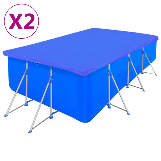 Poolabdeckungen 2 Stk. PE Rechteckig 90 g/m² 400x207 cm