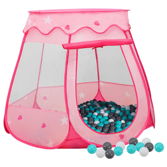 Kinder-Spielzelt mit 250 Bällen Rosa 102x102x82 cm