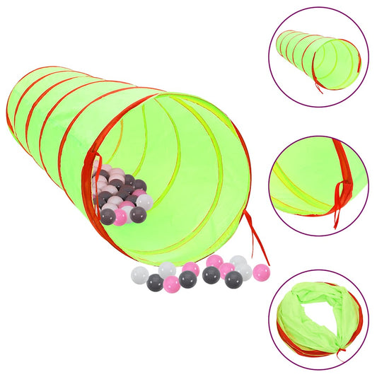 Spieltunnel mit 250 Bällen Grün 175 cm Polyester