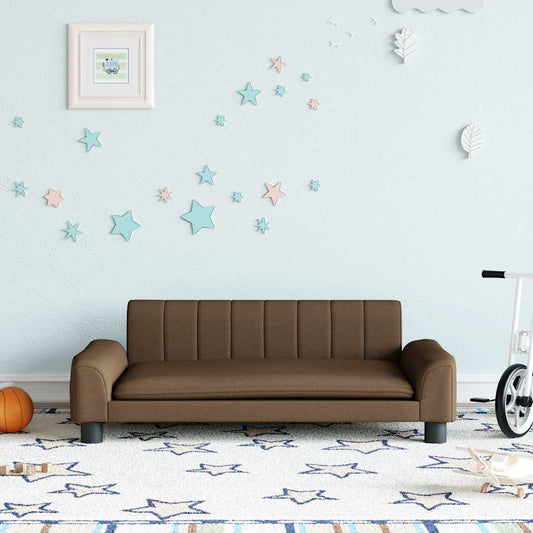 Kindersofa Braun 90x53x30 cm Stoff