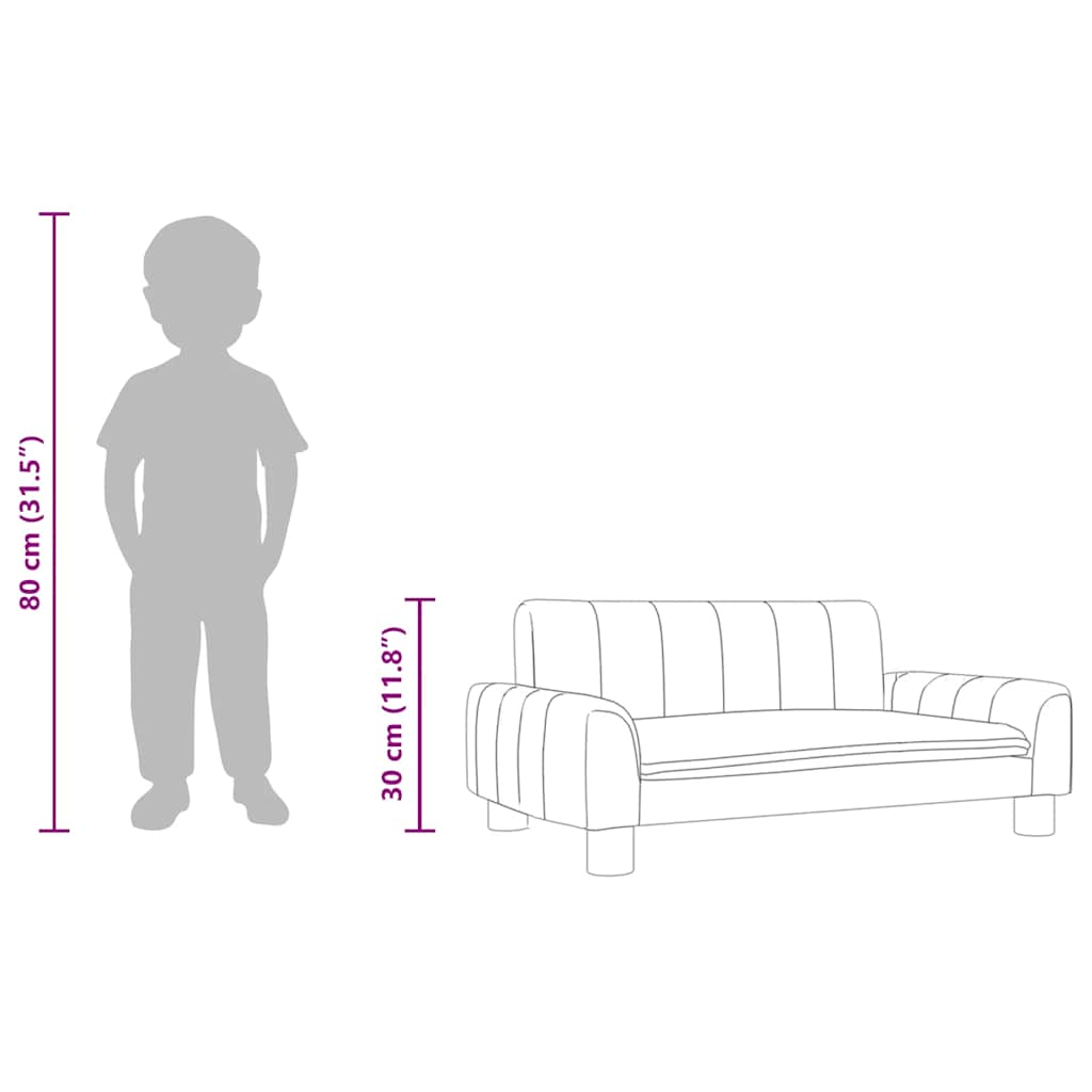 Kindersofa Grau 70x45x30 cm Kunstleder