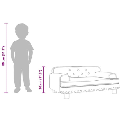 Kindersofa Grau 70x45x30 cm Kunstleder