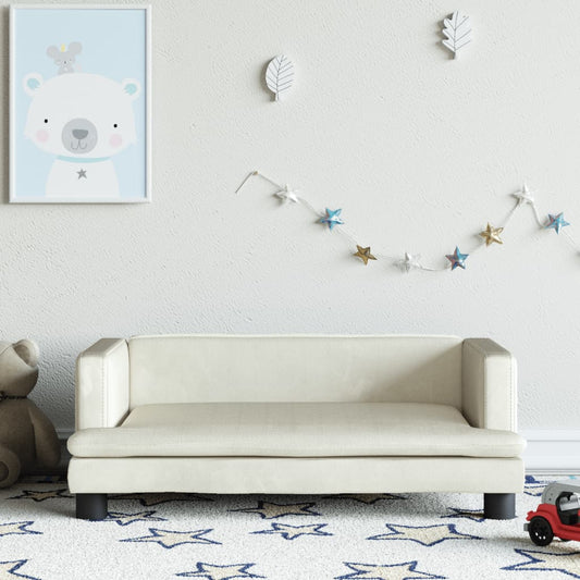 Kindersofa Creme 80x45x30 cm Samt