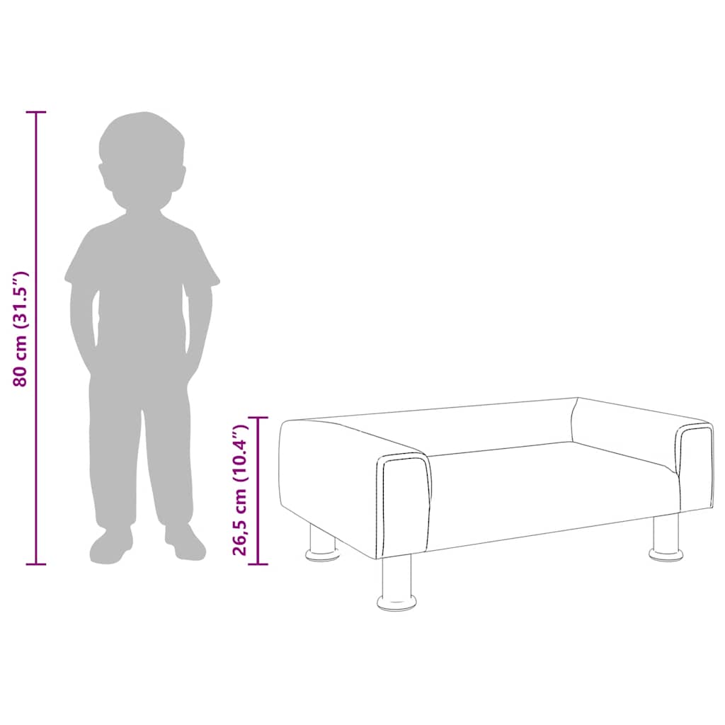 Kindersofa Blau 70x45x26,5 cm Samt