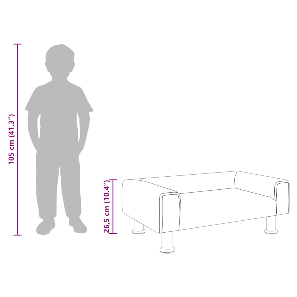 Kindersofa Blau 70x45x26,5 cm Samt