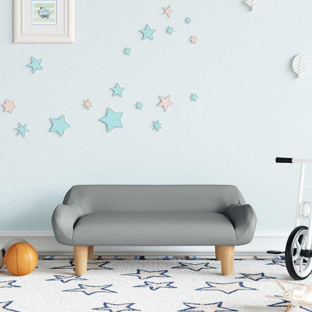 Kindersofa Hellgrau 70x40x24 cm Stoff