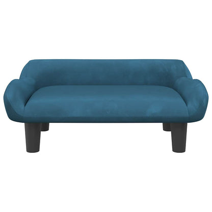Kindersofa Blau 70x40x24 cm Samt