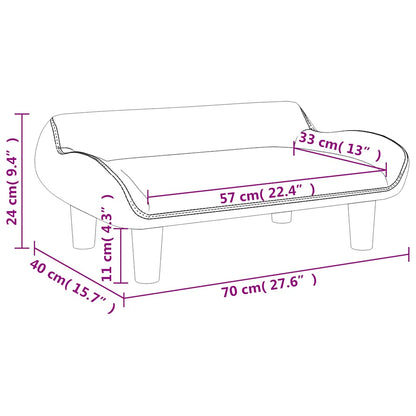 Kindersofa Creme 70x40x24 cm Samt