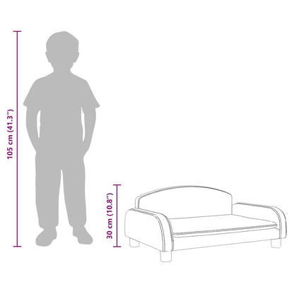 Kindersofa Schwarz 70x45x30 cm Kunstleder