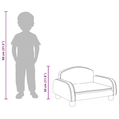 Kindersofa Schwarz 50x40x30 cm Kunstleder