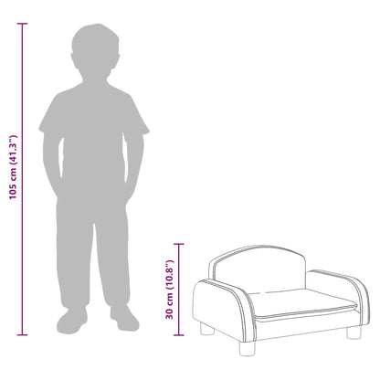 Kindersofa Schwarz 50x40x30 cm Kunstleder