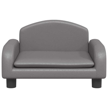 Kindersofa Grau 50x40x30 cm Kunstleder