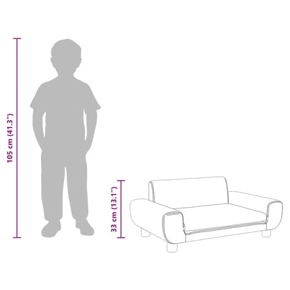 Kindersofa Dunkelgrau 70x45x33 cm Samt