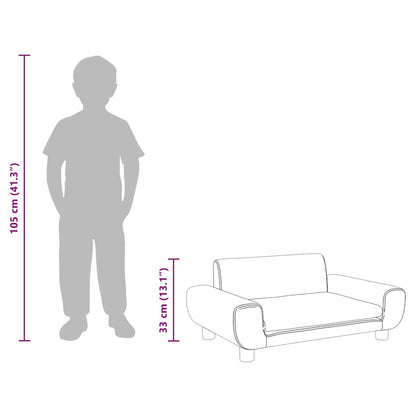 Kindersofa Schwarz 70x45x33 cm Samt