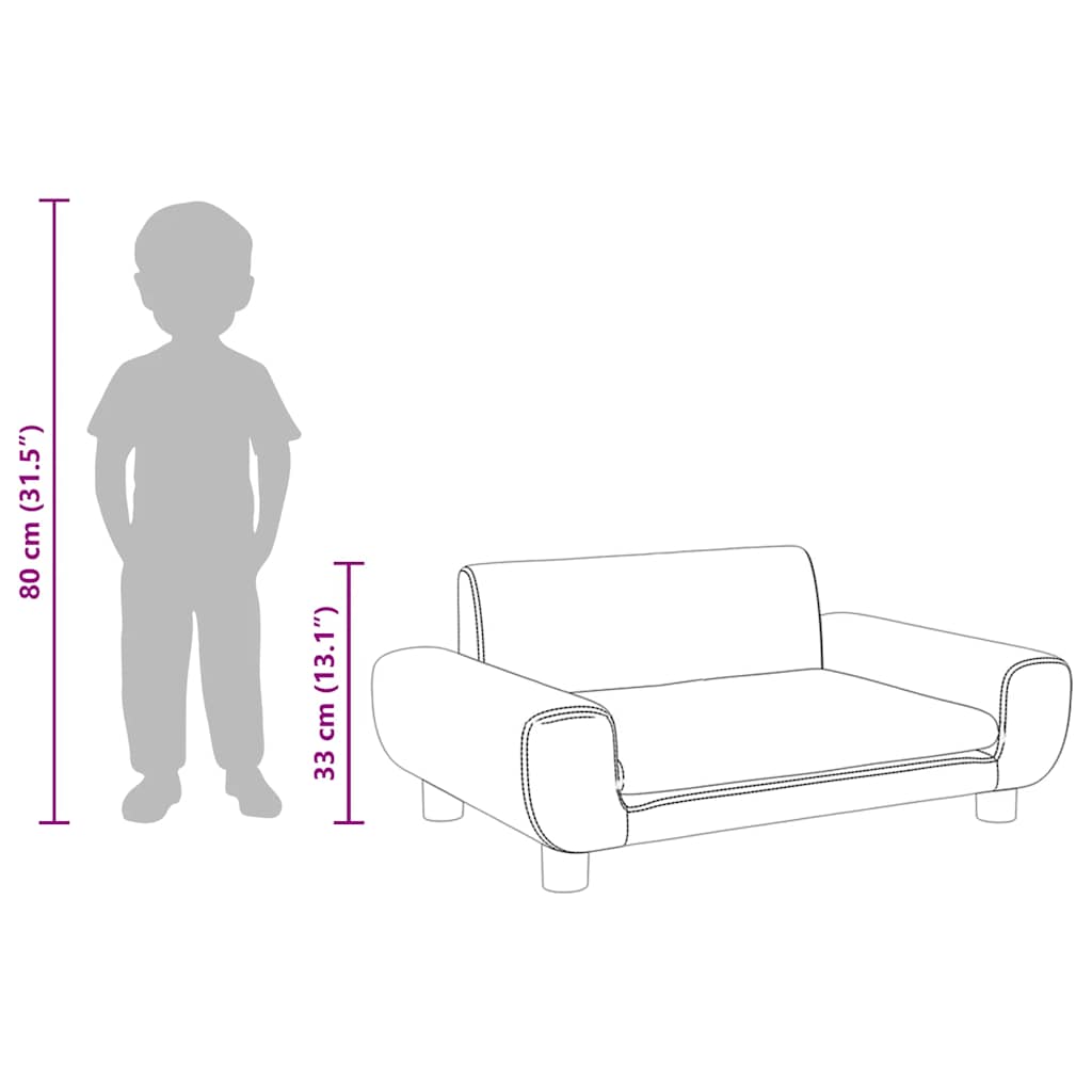 Kindersofa Braun 70x45x33 cm Samt