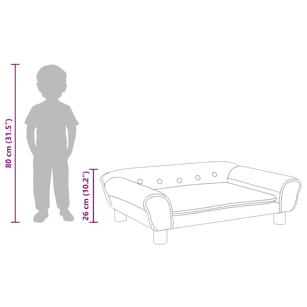 Kindersofa Blau 70x45x26 cm Samt