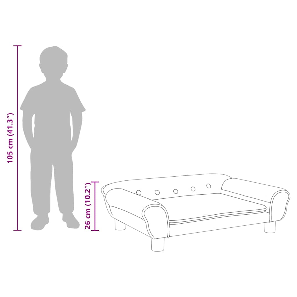 Kindersofa Schwarz 70x45x26 cm Samt