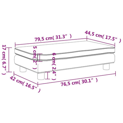 Kindersofa mit Hocker Schwarz 100x50x30 cm Samt