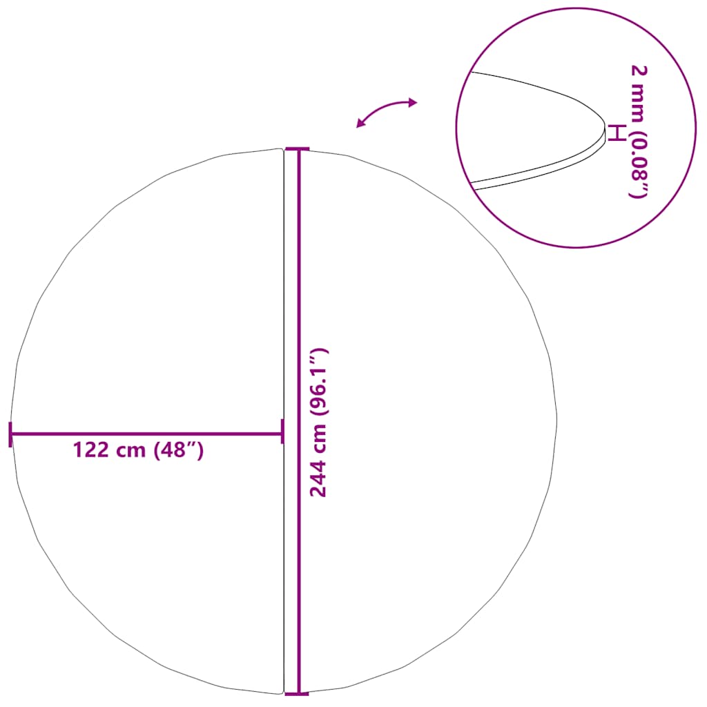 Pool-Bodentuch Hellgrau Ø244 cm Polyester Geotextil