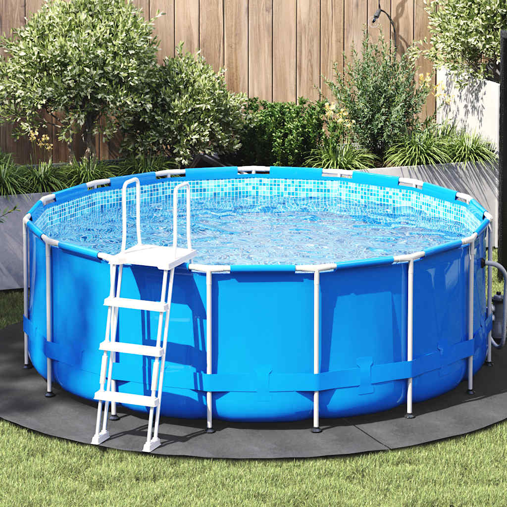 Pool-Bodentuch Hellgrau Ø244 cm Polyester Geotextil