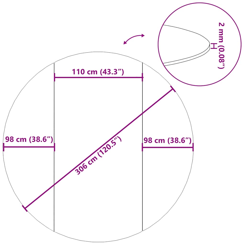 Pool-Bodentuch Hellgrau Ø306 cm Polyester Geotextil