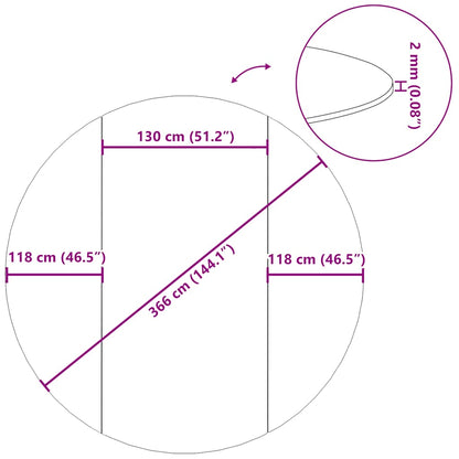 Pool-Bodentuch Hellgrau Ø366 cm Polyester Geotextil