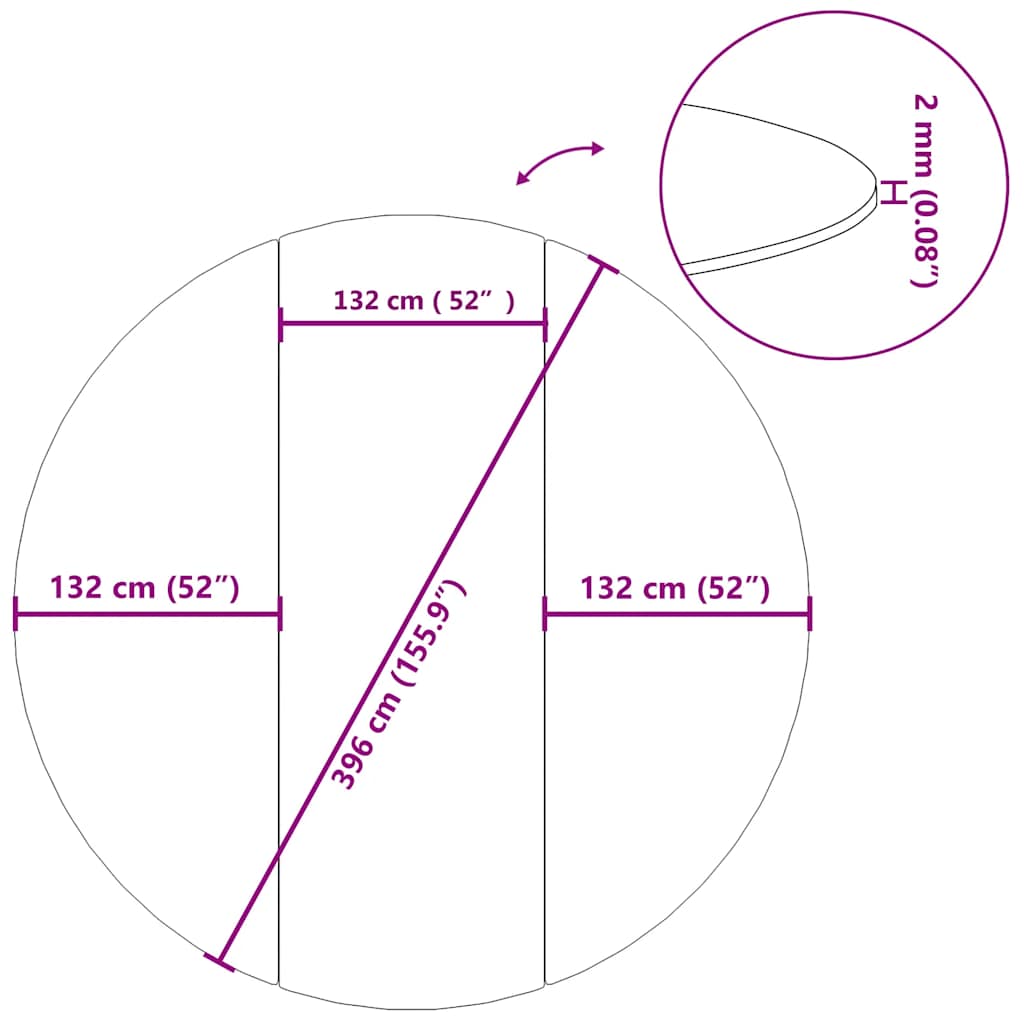 Pool-Bodentuch Hellgrau Ø396 cm Polyester Geotextil