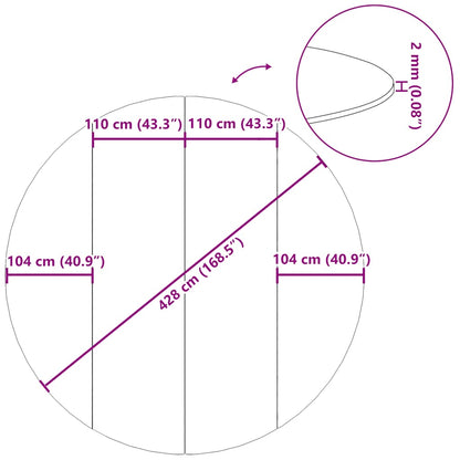 Pool-Bodentuch Hellgrau Ø428 cm Polyester Geotextil