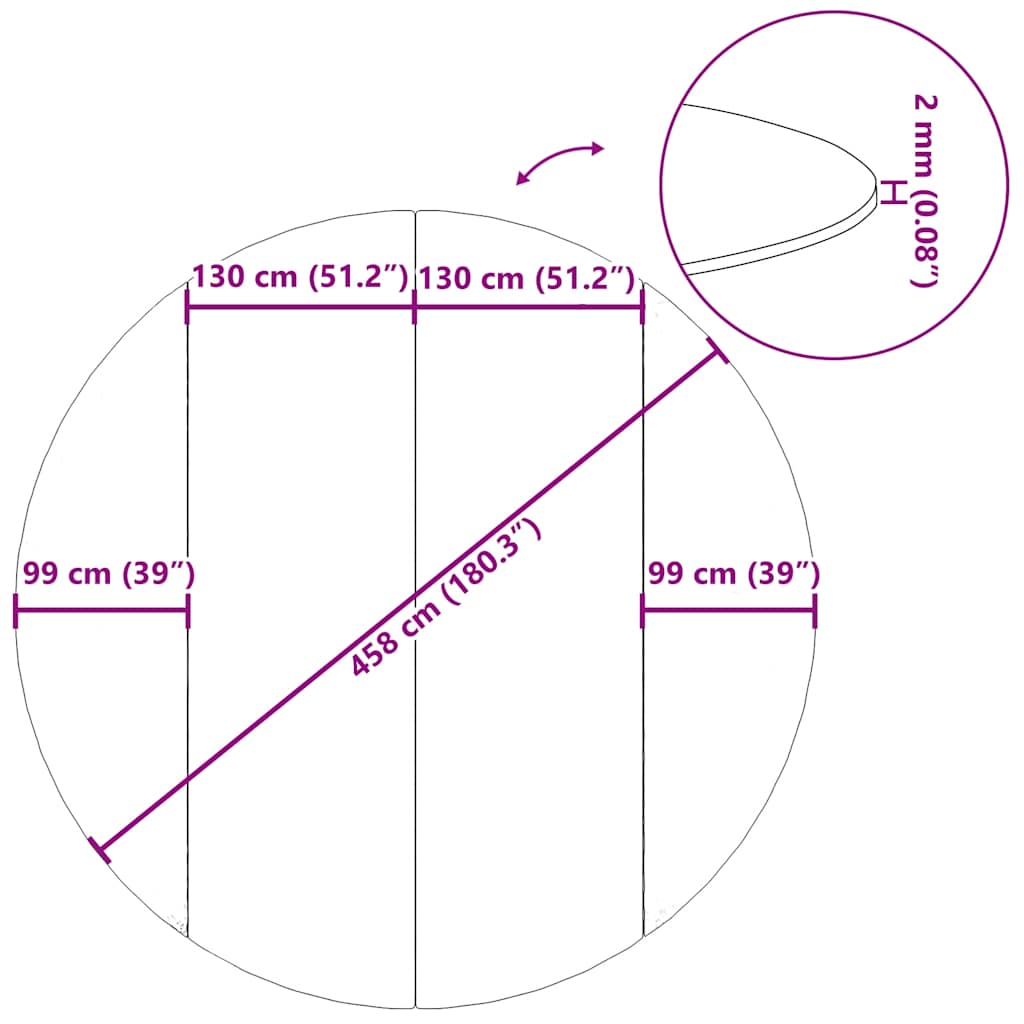 Pool-Bodentuch Hellgrau Ø458 cm Polyester Geotextil