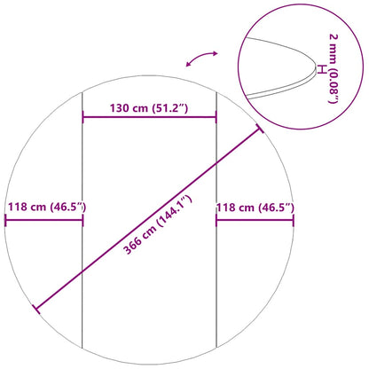 Pool-Bodentuch Hellgrau Ø366 cm Polyester Geotextil