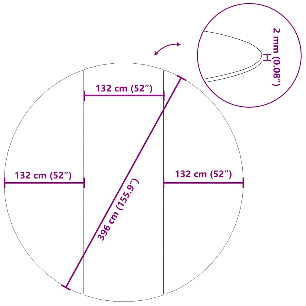 Pool-Bodentuch Hellgrau Ø396 cm Polyester Geotextil