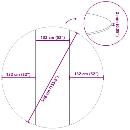 Pool-Bodentuch Hellgrau Ø396 cm Polyester Geotextil