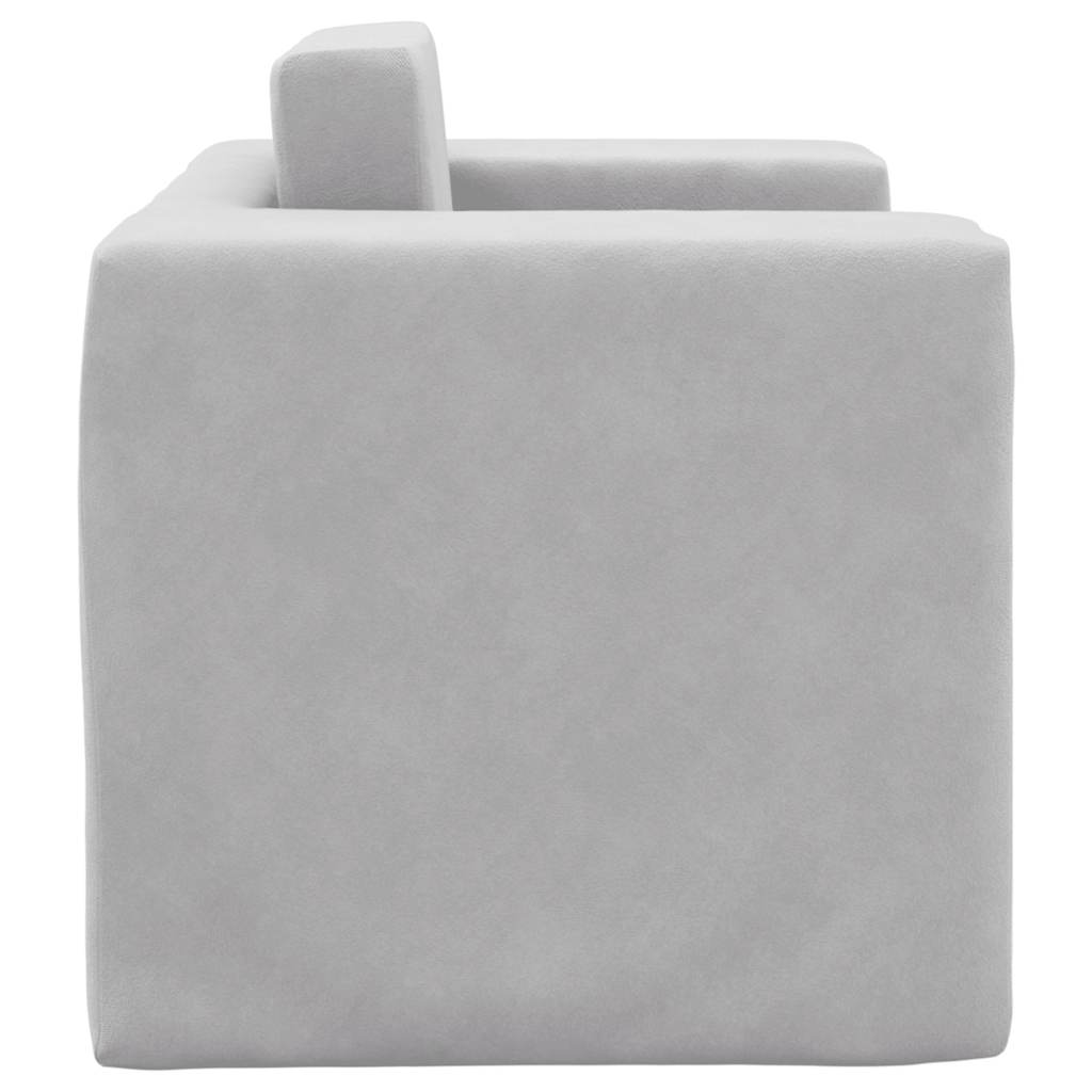 Schlafsofa für Kinder Hellgrau Weicher Plüsch