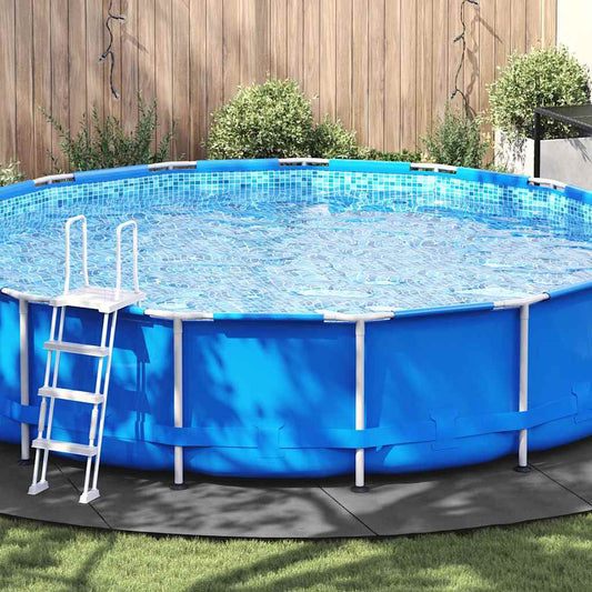 Bodenfolie für Pools Hellgrau Ø 610 cm Polyester-Geotextil