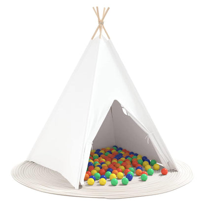 Teepee Zelt Weiß 120 x 120 x 150 cm Stoff und Kunststoff