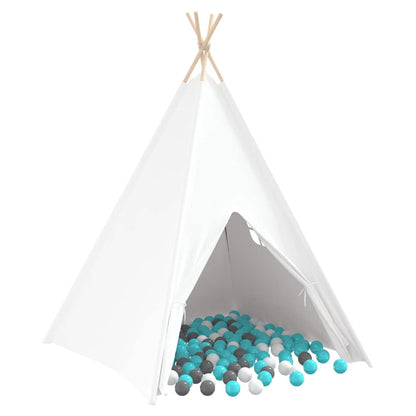 Teepee Zelt Grau Mintgrün Mittel Baumwolle & Plastik