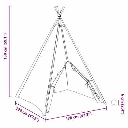 Teepee Zelt Grau Mintgrün Mittel Baumwolle & Plastik