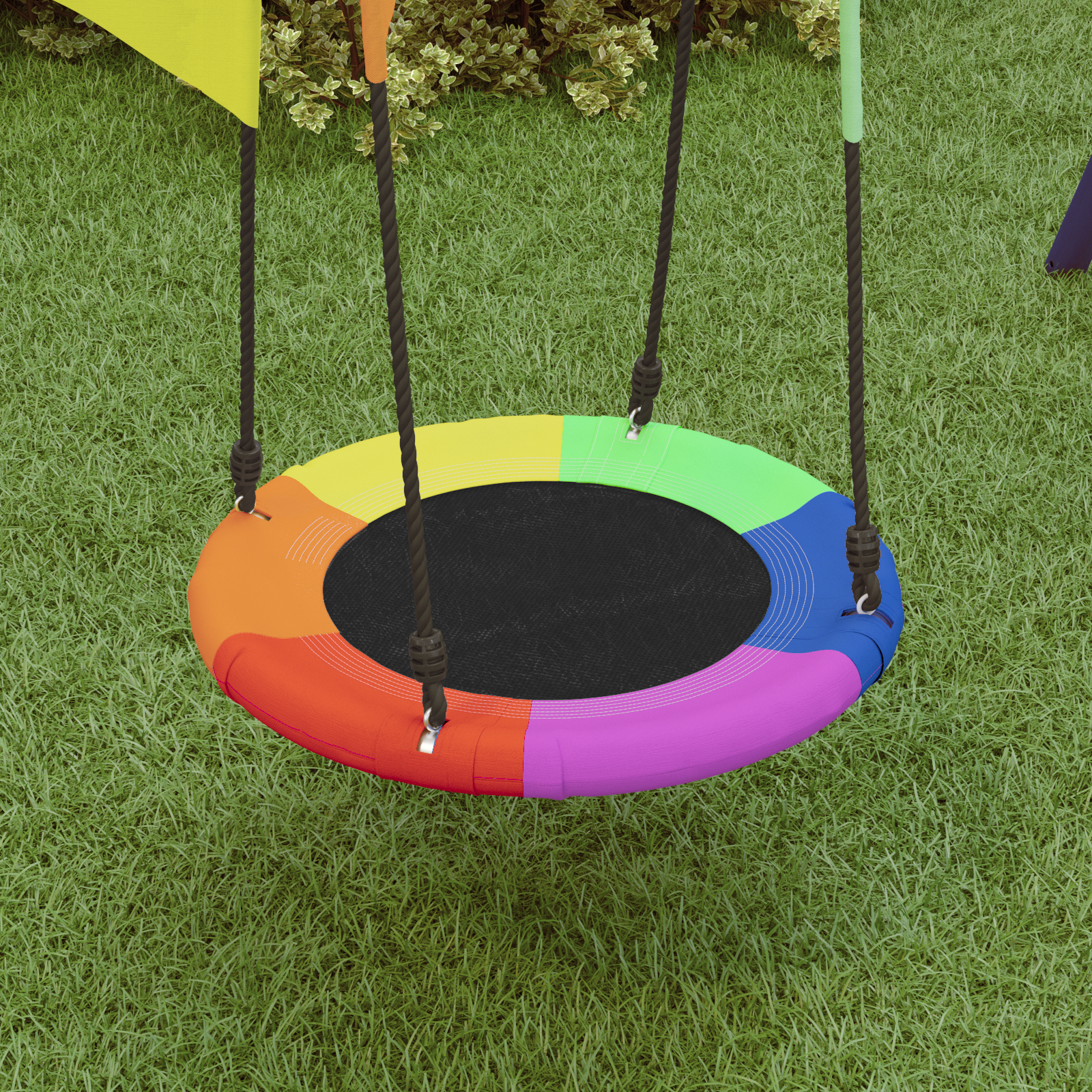 Nestschaukel mit Fähnchen, bunt, Ø 60 cm, 100 kg, Oxford-Stoff